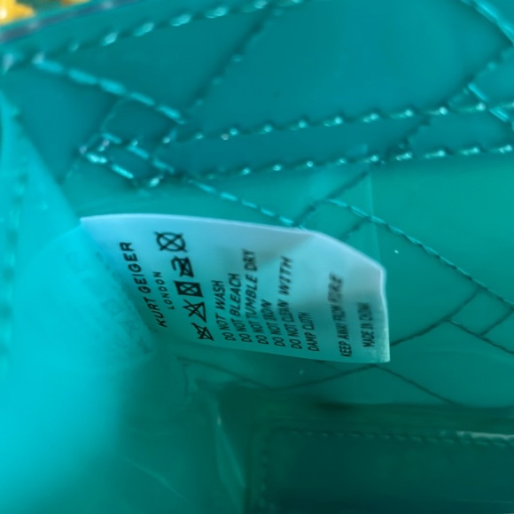 Kurt Geiger London Kensington Vinyl Shoulder Bag, teal transparent - Picture 12 of 13